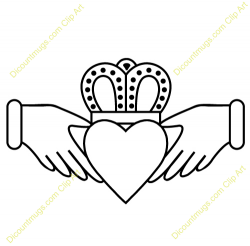 Clipart 11949 Claddagh With Intricate Crown - Claddagh With ...