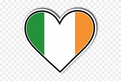 Irish Flag Heart Vinyl Die Cut Sticker - Heart Clipart ...
