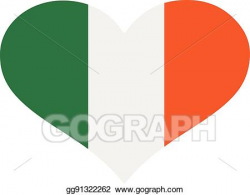 Vector Clipart - Heart in colors of the irish flag. Vector ...