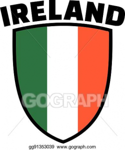 EPS Illustration - Ireland word with irish flag emblem ...
