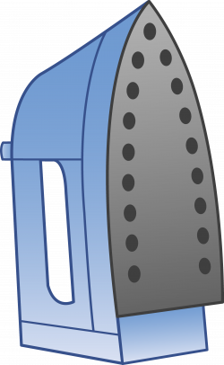 Blue Clothing Iron - Free Clip Art