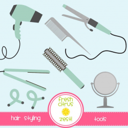 Hair Styling Tools Clip Art Blow Dryer Curling Iron Flat Iron