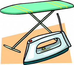 Clipart - Ironing board and iron