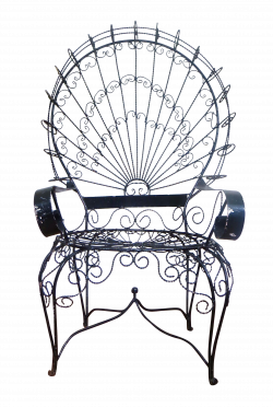 Vintage 1960s Twisted Iron Peacock Chair | Chairish