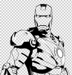 Iron Man Black And White Drawing Line Art PNG, Clipart, Arm ...