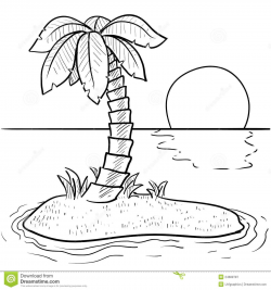 Island Clipart Black And White – Pencil And In Color Island ...