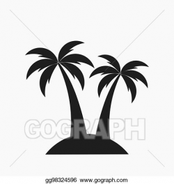 Vector Art - Two palm trees on island. Clipart Drawing ...