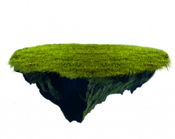 green grass floating island float levitate ground turf...
