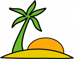 Clipart - island palm and the sun