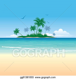 Vector Clipart - Tropical island. Vector Illustration ...