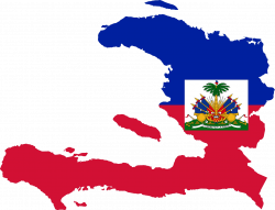 island haiti flag red blue land map ocean...