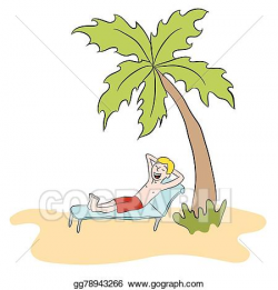 Vector Stock - Vacation man on private island. Clipart ...