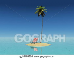 Drawing - Remote island. Clipart Drawing gg53703324 - GoGraph