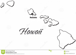 Hawaii Map Silhouette Vector | lamaison