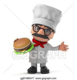 Stock Illustration - 3d funny cartoon italian pizza chef ...