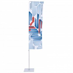 Medium portable flagpole for display of advertising banners and flags