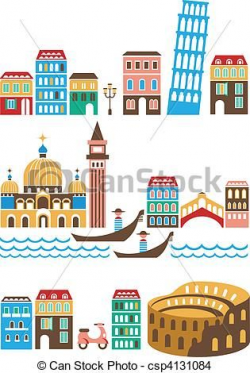 Vector - Italian landmarks - stock illustration, royalty ...