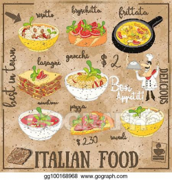 Vector Illustration - Italian food menu. EPS Clipart ...