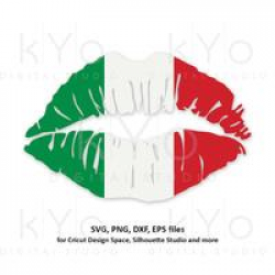 Italy flag Girl Lips svg Italian flag svg Italian shirt svg Patriotic svg  files for Cricut Silhouette png Clipart Vector dxf Cutting file