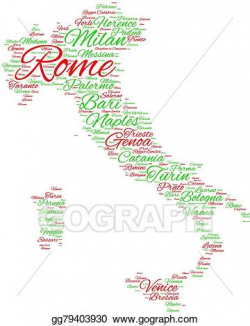 Vector Art - Cities of italy word cloud. Clipart Drawing ...