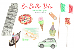 Watercolor Clip Art - Italy | Pinterest | Gondola venice, Clip art ...