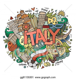 Vector Illustration - Italy hand lettering and doodles ...