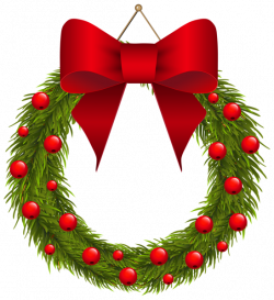 Christmas Pine Wreath with Red Bow PNG Clipart Picture | Decorazioni ...
