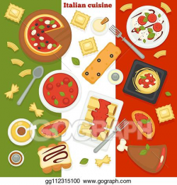 Vector Illustration - Italian cuisine pizza and pasta italy ...