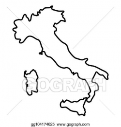Vector Clipart - Map of italy icon black color illustration ...