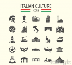25 Italy travel element icon vector | italian thinking day ...