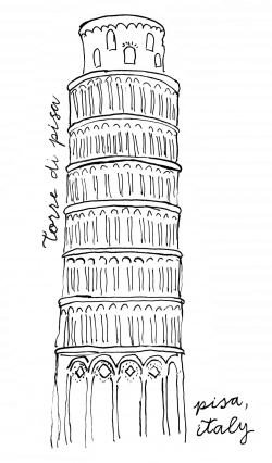 tower of pisa clipart: illustration by claire sledge | my work ...