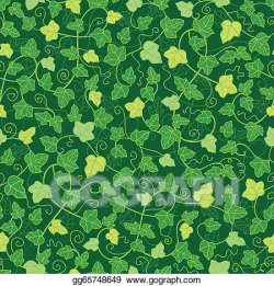 Vector Stock - Green ivy plants seamless pattern background ...