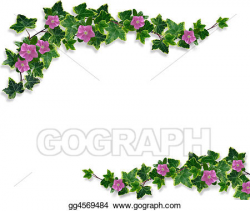 Stock Illustration - Ivy and periwinkle page border. Clipart ...