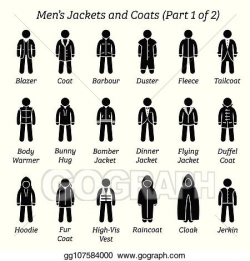 Vector Art - Men jackets and coats. Clipart Drawing ...