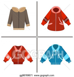 Vector Stock - Colorful winter jackets. Clipart Illustration ...