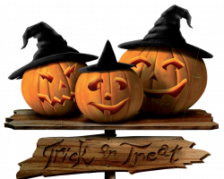 Trick or Treat Sign with Pumpkins PNG Picture | Gallery ...