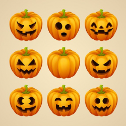 Halloween pumpkins clip art collection. Jack o lantern ...