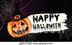 Vector Art - Scary jack o lantern halloween pumpkin. Clipart ...