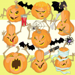 Halloween pumpkins clipart, Jack O’Lantern Cliparts, Pumpkin Party