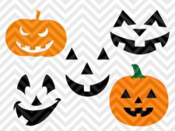 Pumpkins Jack o Lantern Halloween SVG and DXF Cut File • PNG • Vector •  Clipart • Download File • Cricut • Silhouette