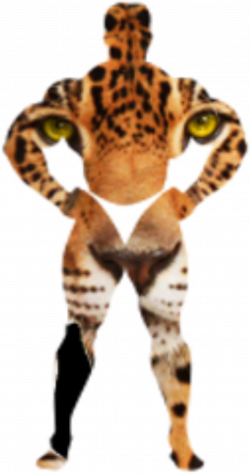 Clipart - Leopard in the body of a man