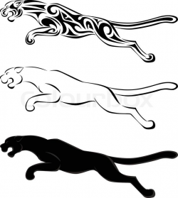 Jaguar silhouette tattoo, vector | art | Silhouette tattoos ...