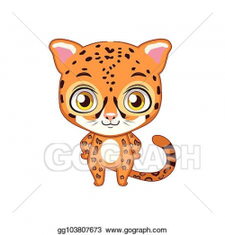 Vector Illustration - Cute stylized cartoon jaguar ...