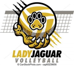 lady jaguar volleyball Vector - stock illustration, royalty ...