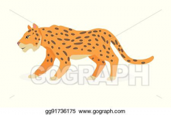 Vector Art - Jaguar, wild cat panther isolated on white. EPS ...