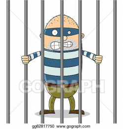 Clip Art Vector - Bad guy in jail. Stock EPS gg62817750 ...