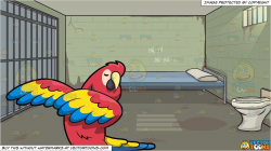clipart #cartoon Dabbing Parrot and Jail Cell Background ...