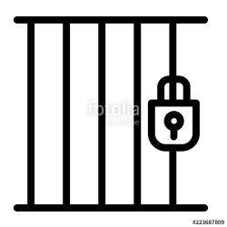 Jail line icon. Prison illustration isolated on white. Cell ...