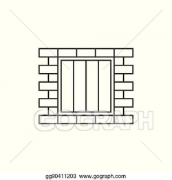 EPS Illustration - Jail window line icon. Vector Clipart ...