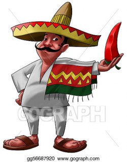Clip Art - The mexican and the jalapeno. Stock Illustration ...